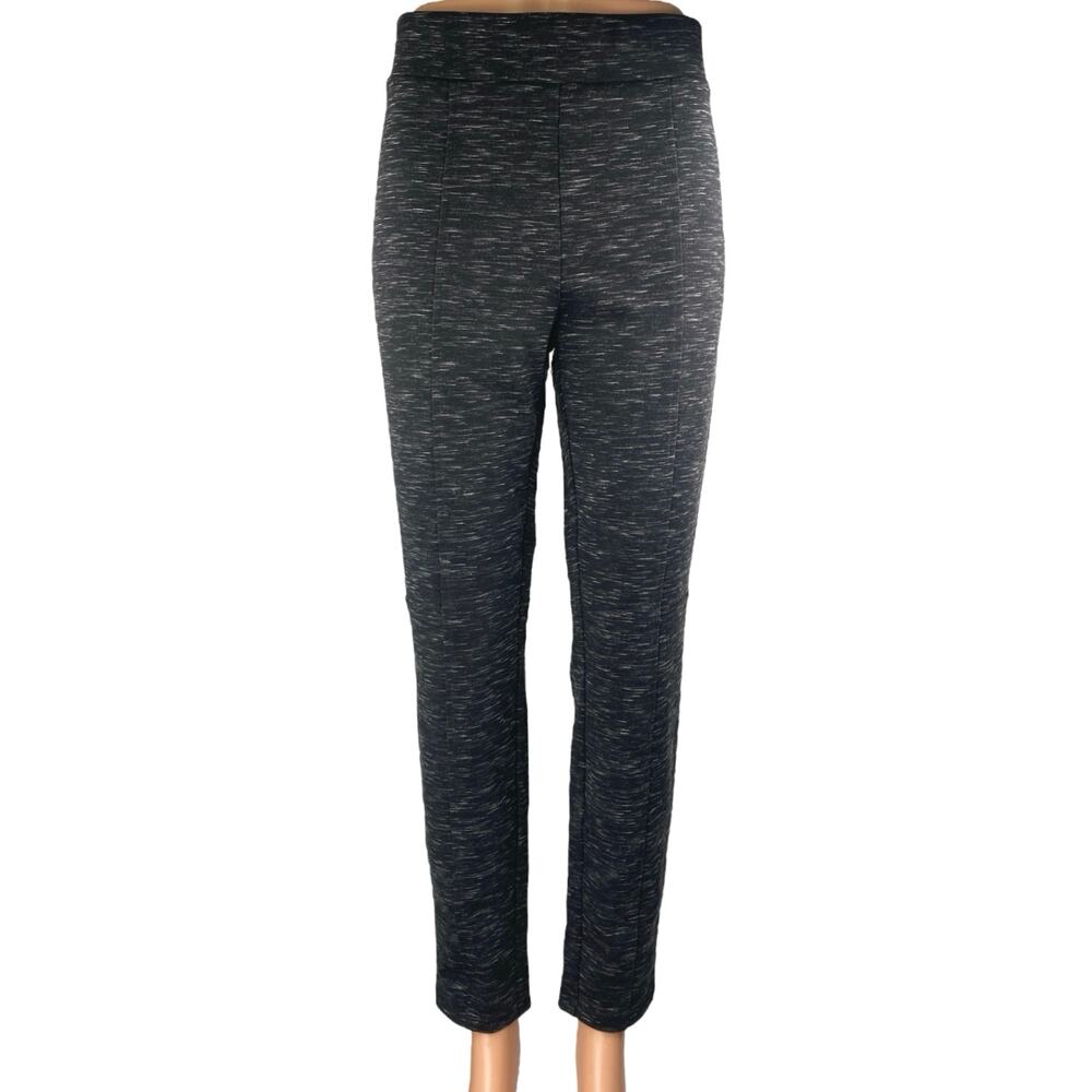 NEW Kenneth Cole Women's Black Charcoal High Waisted Pull On Leggings Pants Sz L